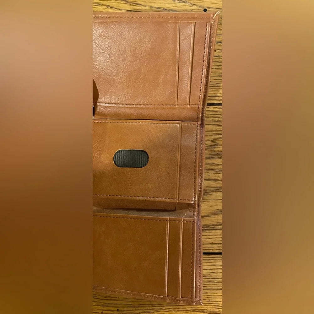EUC Minnesota Wild NHL leather wallet, tri-fold, X card slots/bill compartment